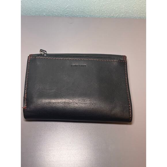 Women's Fossil Black Brown Leather Trifold Wallet One Size - Picture 2 of 8